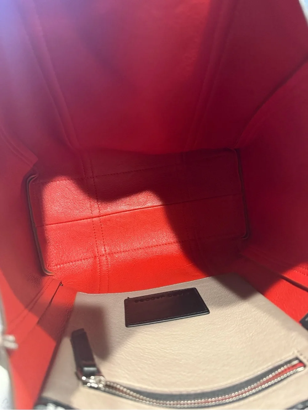 Marc Jacobs Stone Tote with Red Trim